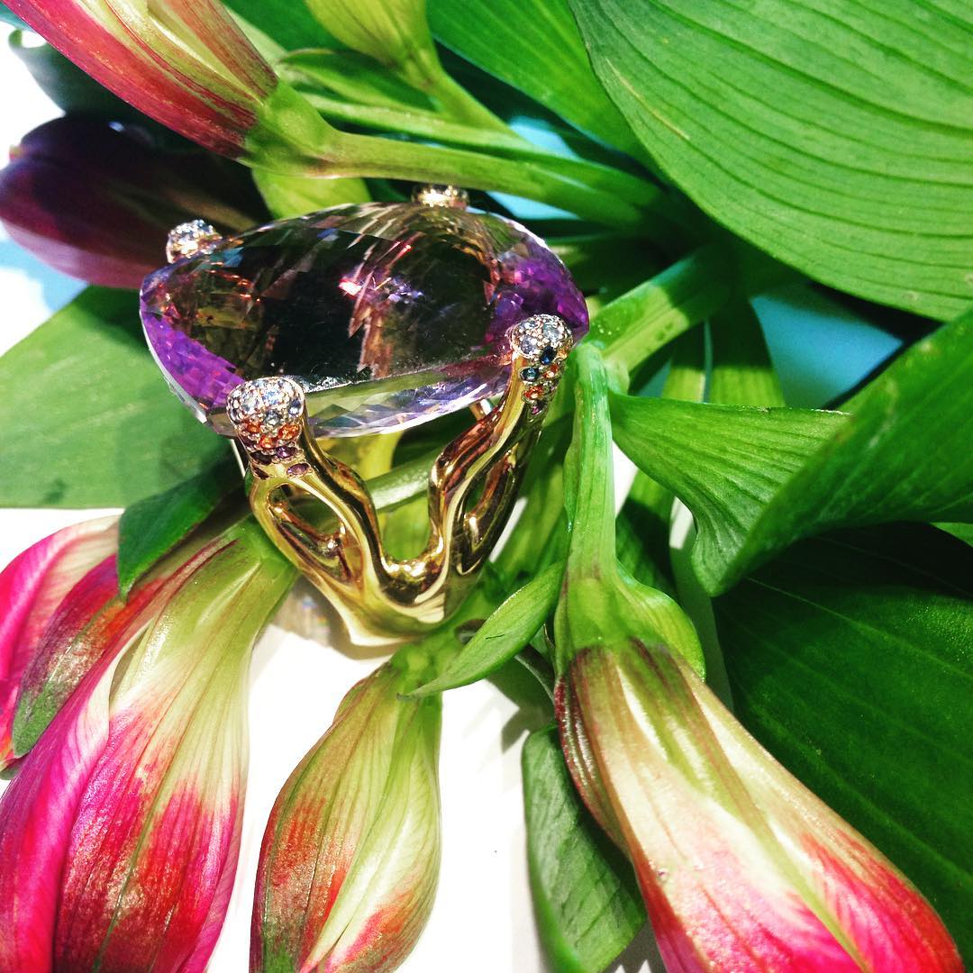 finejewelry ring gold gemstone diamonds flower colorful oneofakind love nature atelier instadaily instagood instajewelry haveaniceday