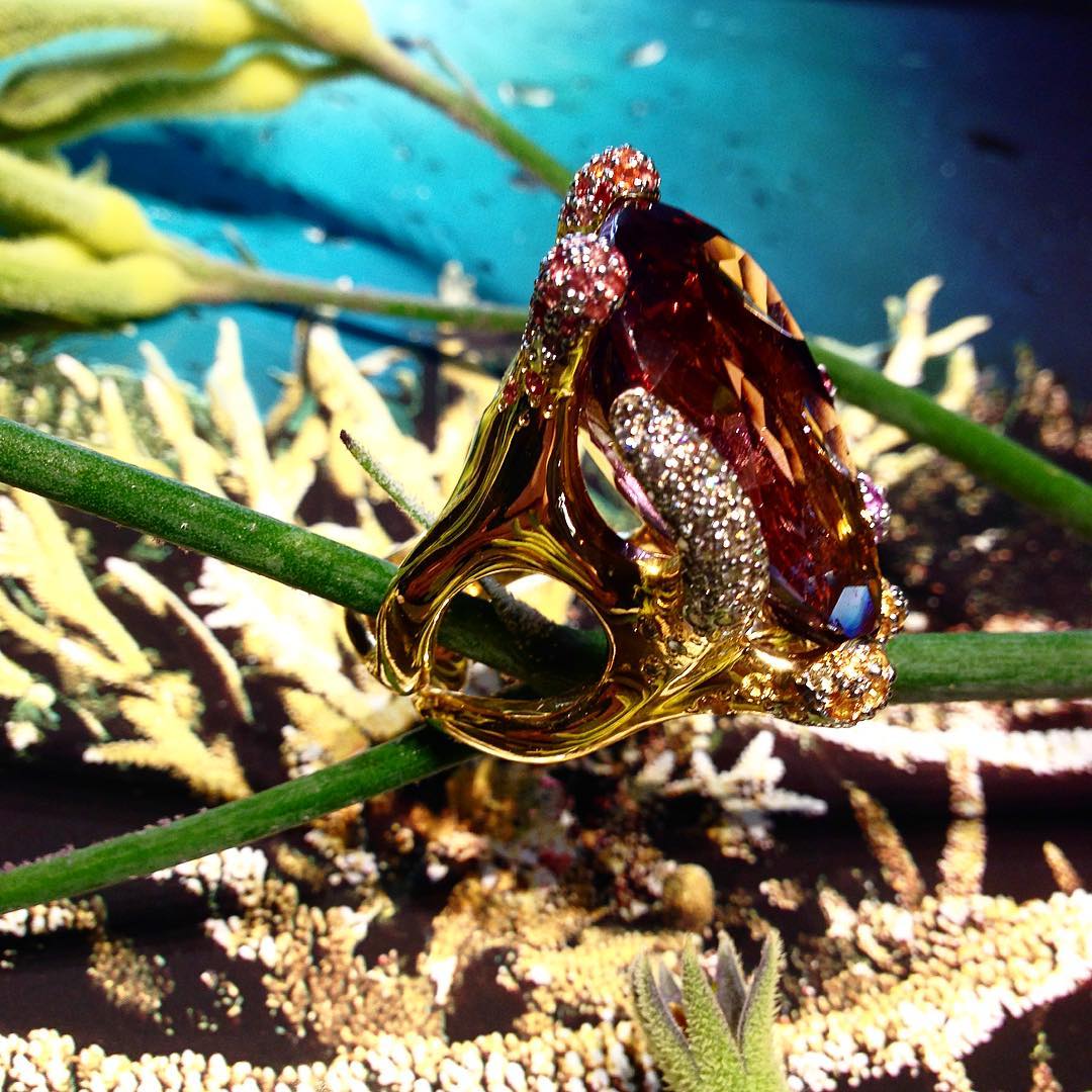 finejewelry ring gold gemstone diamonds nature organic flow bliss oneofakind atelier craft love instajewelry instagood instamood blogger accessories ocean plant