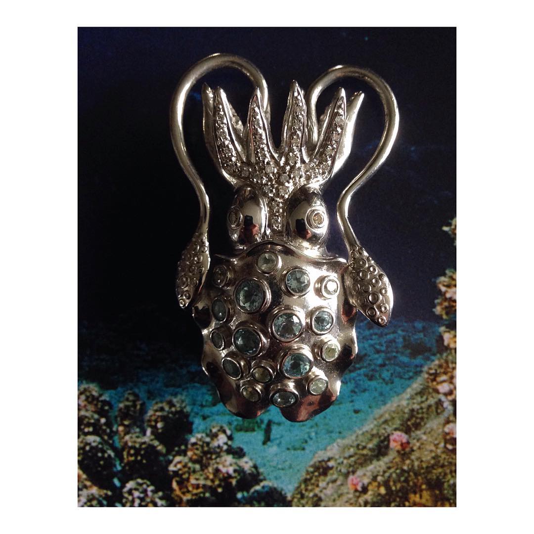 finejewelry pendant whitegold gold aquamarine diamonds sea ocean octopus underwater diving mermaid treasure oneofakind atelier handsculpted luxury instagood instajewelry picoftheday