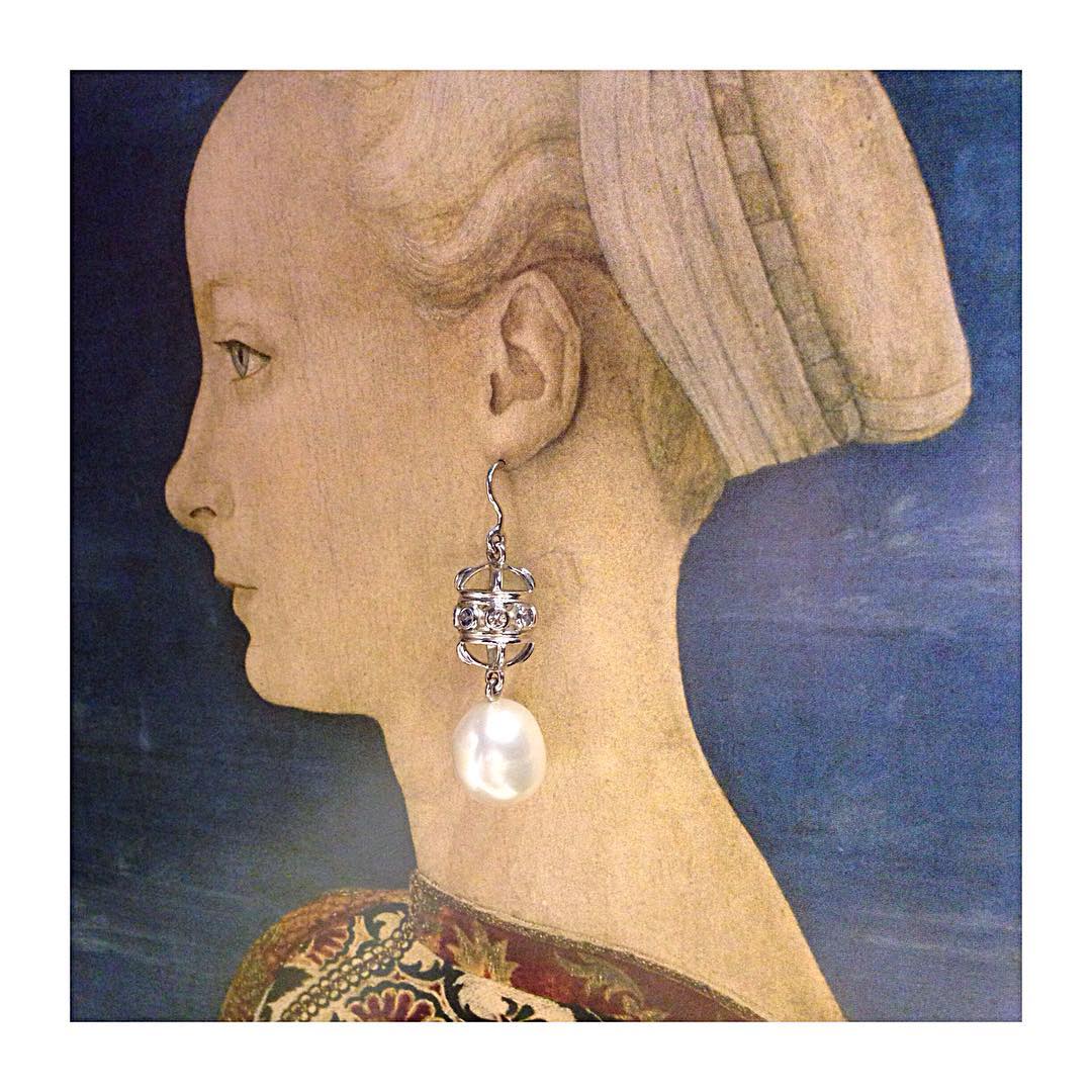 finejewelry earrings whitegold diamond pearl fine delicate painting proud beautiful lady luxury instajewelry instagood haveaniceday
