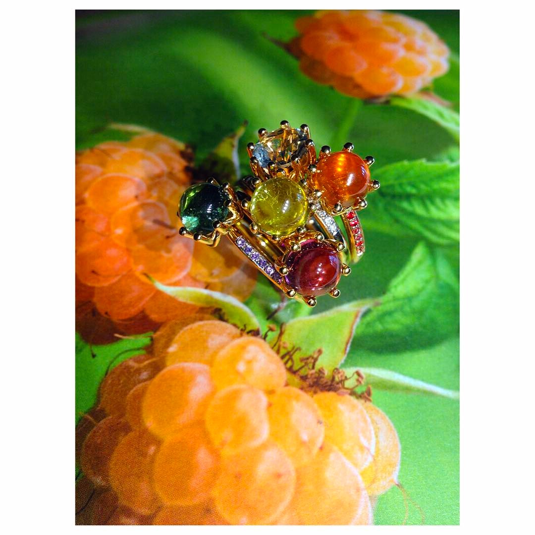 finejewelry ring gold gemstone diamond colorful bright fruits berries summer desire atelier munich oneofakind instajewelry instagood haveaniceday