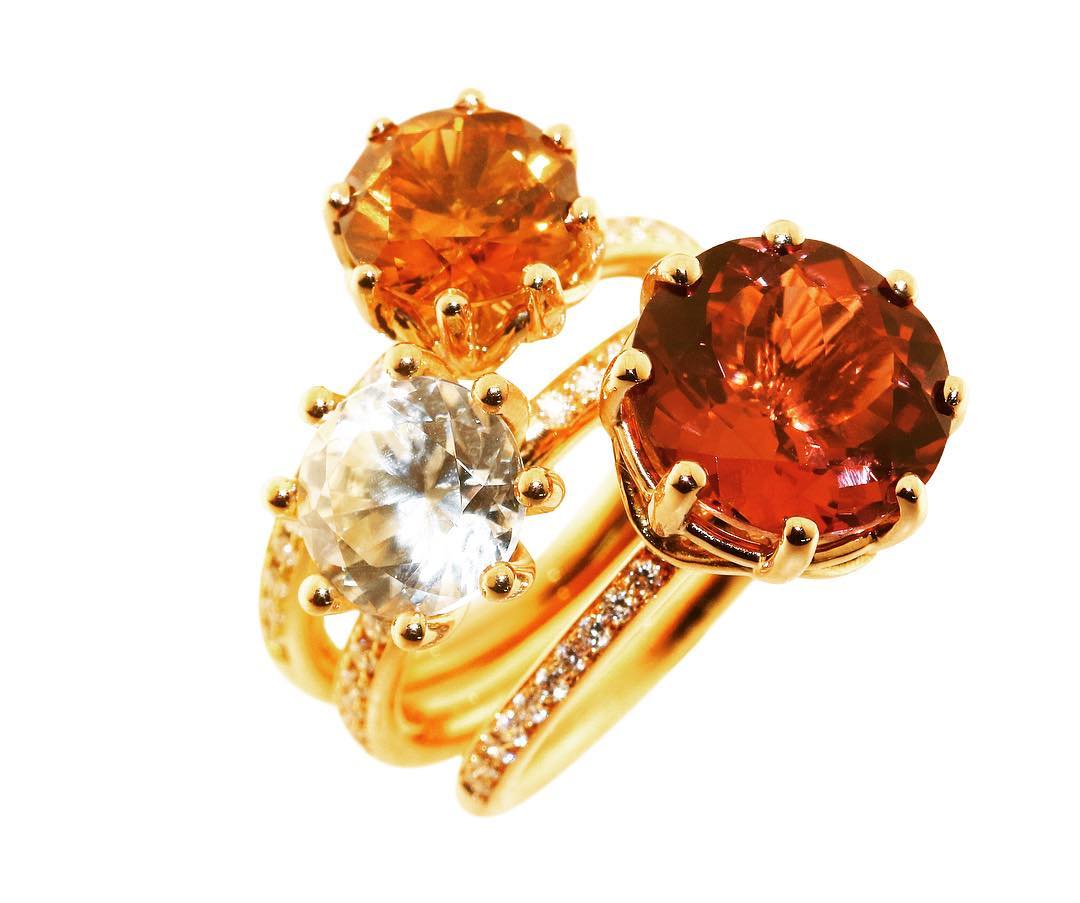 finejewelry ring gold diamond gemstone fresh bright colours like fire balloons atelier munich oneofakind handmade jewellery jewelryaddict instajewelry instagood haveaniceday
