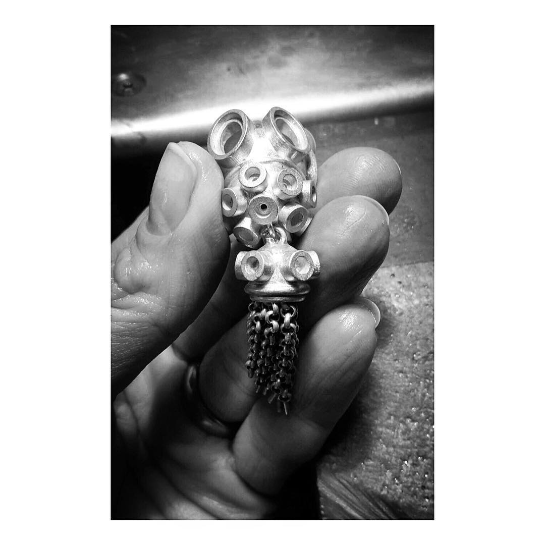 finejewelry pendant gold workinprogress behindthescenes bubbles octopus tassel atelier munich oneofakind handmade goldsmith jewelry instajewelry design instagood haveaniceday