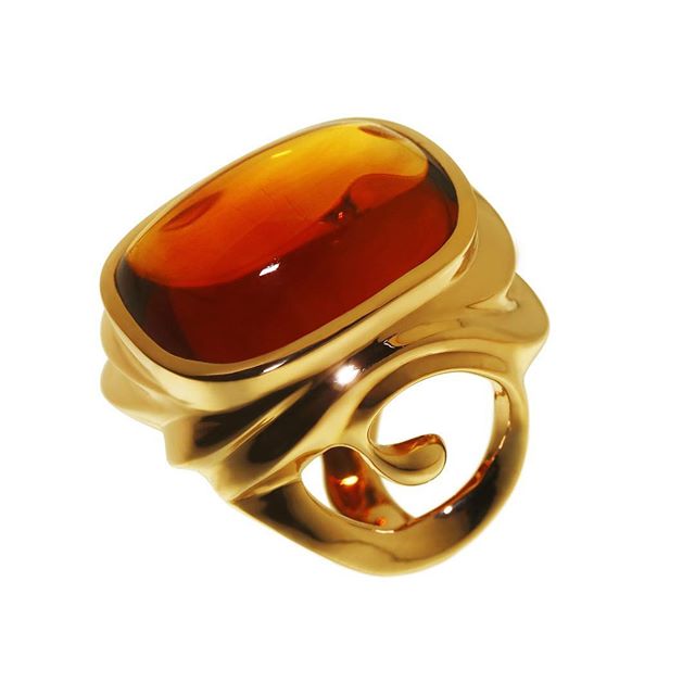 finejewelry ring gold rosegold gemstone fire glow color new variation organic sculptural handmade no cad oneofakind instajewelry picoftheday haveaniceday