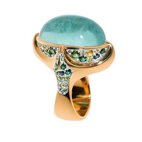finejewelry ring gold rosegold rhodium aquamarine cabochon bubble gemstones blue water ocean caribbean impression green yellow atelier munich oneofakind handmade susabeckfinejewellery instajewelry instagood haveaniceday
