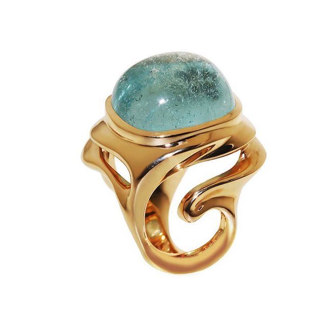 finejewellery ring rosegold gemstone aquamarine blue foaming ocean sea bubble oneofakind jewelry handcrafted no cad munich instagood picoftheday haveaniceday